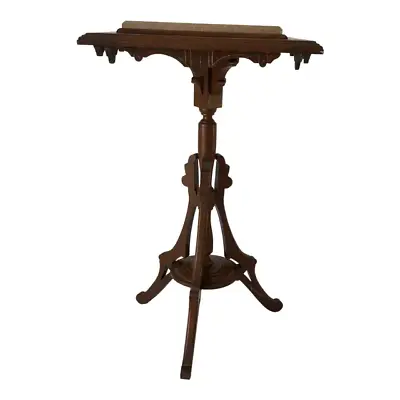 Antique Eastlake Lamp Table W/ Marble Tole Top • $499