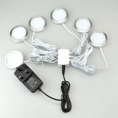 3/6 Lights Under Cabinet Lights LED Kitchen Cupboard Shelf Counter Display Lamp • £15.35