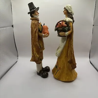 GANZ Resin Pilgrim Couple 10” Tall Thanksgiving Harvest Fall Décor • $30