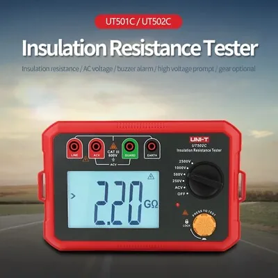 UNIT Digital Megger Insulation Resistance Tester Ohmmeter Megometer 1KV 5GΩ-20GΩ • $87.39