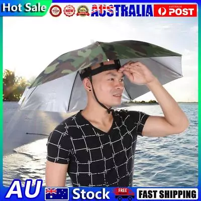 Umbrella Hat Foldable Sun Shade Waterproof Camping Headwear Cap(Army Green) • $8.47