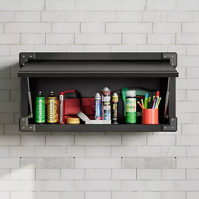 Metal Wall Storage Cabinet With Up-Flip Door Wall-Mounted Cabinet Garage Kitchen • $89.99