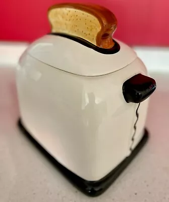 Cookie Jar Toaster W/Pop Up Toast Ceramic. By Asia Master Group White & Black! • $22.50