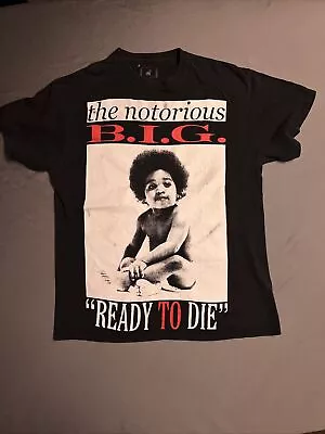 Mens New Biggie Smalls Notorious BIG Rapper Ready To Die Black T-Shirt Size L • $9.99