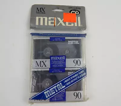 2 Pack Maxell MX 90 TYPE IV Metal Cassette Tape Factory Sealed New • $59.95