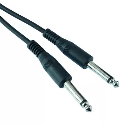 1m 6.35mm Mono Male Jack Plug To Plug Audio Cable Lead • £2.59