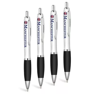 MANCHESTER City England - 4x Black Ballpoint Pen #216125 • £6.99