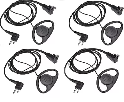 2-Pin-D-Shape-Clip-Ear-Ptt-Headset For KENWOOD 4 Pkt • £21
