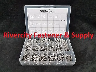 Stainless Steel Hex Bolt Nut & Washer Assortment Kit 334 Pieces Fine Thread Wt  • $99.88