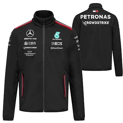 Mercedes AMG Petronas F1 Team Softshell Jacket Black Men's 2023 • $64.50