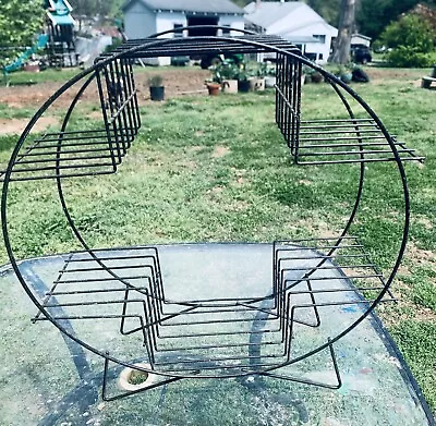 Vintage Mid Century ATOMIC Round Metal Wire PLANT STAND 6 Shelves 1950s • $125