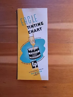 Rare Vintage Eagle And Picher Co. 1% Lead Tint Tinting Paint Color Chart C1939   • $19.50