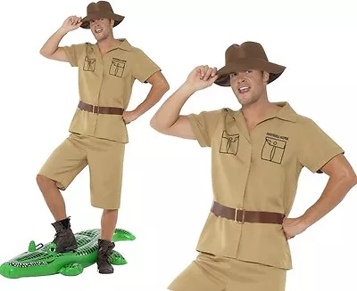 Mens 80s 1980s Safari Man Fancy Dress Costume Crocodile Hunter By Smiffys • $79.61