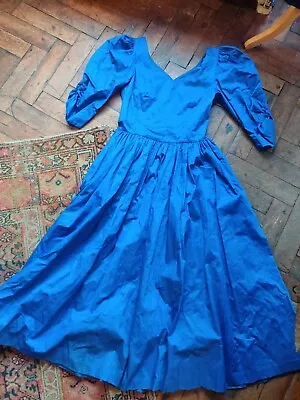 Vintage Ladies 1980s Laura Ashley Prom Dress With Pocket S/M • £45