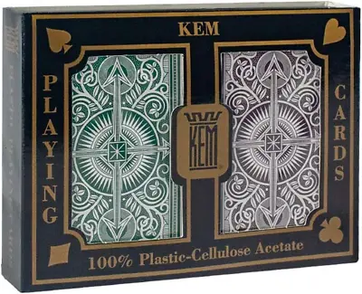 KEM Playing Cards Arrow Green And Brown Bridge Size- Standard Index Playing Car • £79.13