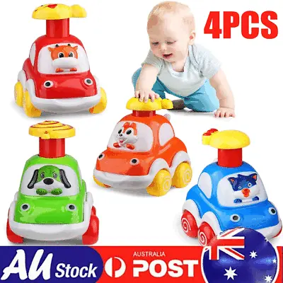 4-Pack Press & Go Animal Car Toys For 1+ 2 3 Year Old Boys 1st Birthday Gifts • $12.99