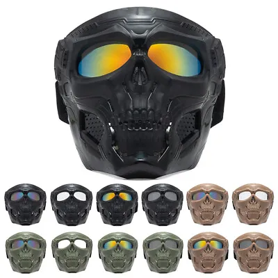 Motorcycle Goggles Skull Face Mask Shield ATV Dirt Bike Motocross Racing Eyewear • $13.99