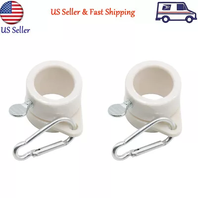 2PC Flag Pole Rings Plastic Rotating Flagpole Flag Mounting Rings Kit 360 Degree • $7.09