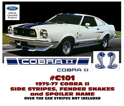 C101 1975 1976 1977 FORD MUSTANG - COBRA II - COMPLETE SIDE STRIPE And DECAL KIT • $160
