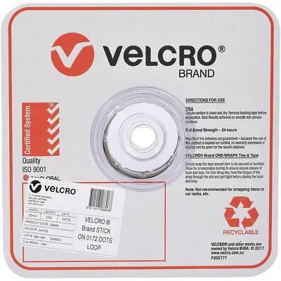 Velcro Brand Stick-On Loop Only Dots 22mm White Pack 900 • $124.95