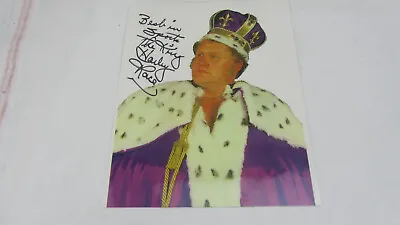 Vintage WWE WWF The King Harley Race Signed Autographed Photo Laminated • $49.99