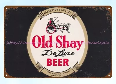 1960s Old Shay De Luxe Beer Jones Brewing Co Smithton PA Metal Tin Sign • $18.89