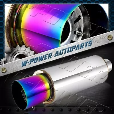 Universal 4  N1 Rainbow Burnt Tip Stainless Steel Body Resonator Exhaust Muffler • $35.43