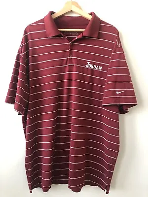 Nike Jordan Golf Polo Men’s Size XL Dri-Fit Red With White Stripes • $14.99