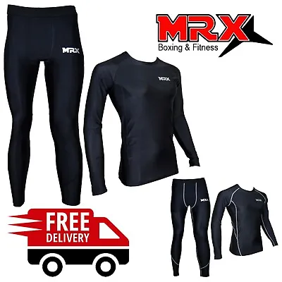 MRX Mens Compression Suit Set Pants & Shirts Base Layer Thermal Training Workout • $25.99