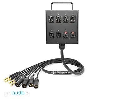 8 Channel Custom Mogami Studio Wall Stage Floor Box Neutrik Gold | Black 45 Feet • £484.51