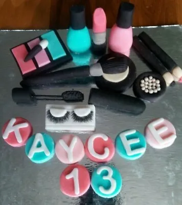  Handmade Edible 12 Piece Make Up Cake Topper Set • £15.45