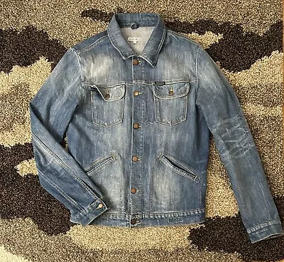 Michael Bastian Italian Blue Denim Jean Jacket Men’s Medium 50 Made In Italy EUC • $299.99