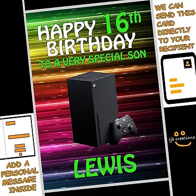 Personalised XBOX SERIES X Birthday Card Son Nephew Grandson Friend Boy Gamer • £2.95