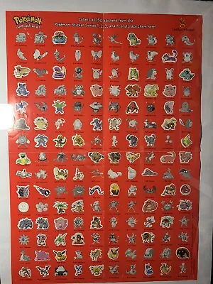 Vintage WOTC Pokemon 1998 Nintendo Original 151 Deadstock Poster Stickers Sealed • $59.99