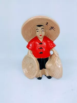 Vintage Asian Man Figure Planter California Pottery McCarty Brothers 7 H • $22