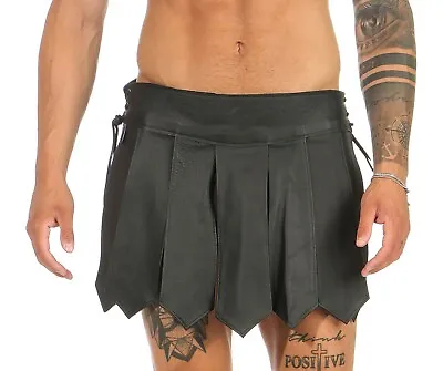 Medieval Skirt Kilt Real Leather Lacing On Side A Legionnaire Clubwear XS-3XL • $105.76