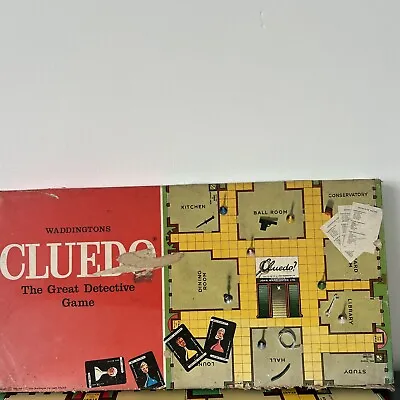 Vintage Cluedo Board Game 1965 & 1972 John Waddington **Incomplete Spares Only* • £6.99