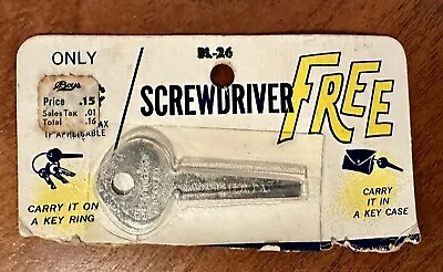 Vintage SLAYMAKER Lock Co Advertising Key Ring Screwdriver Lancaster PA Sealed • $3.99