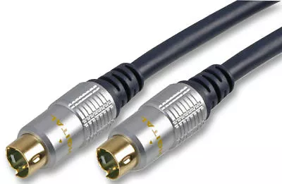 Premium 2m S-VIDEO Cable SVHS S Video - Fully Screened And Gold Plated 2 Metre • £5.71