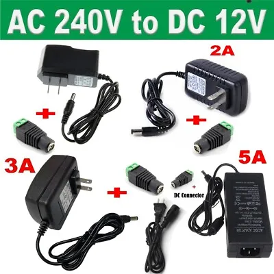 DC 12V 1/2/3/5A Power Supply Adapter Transformer For Camera CCTV LED Strip Light • $84.99