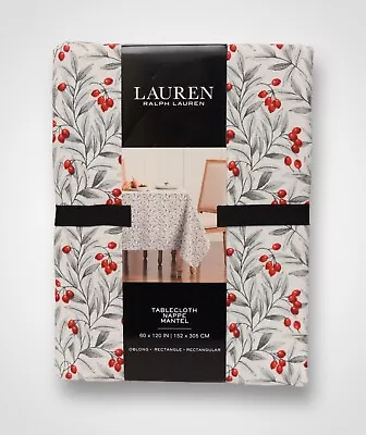 Ralph Lauren Tablecloth Grey/White/Red Christmas 60  X 120  152cm X 305cm • £29.99