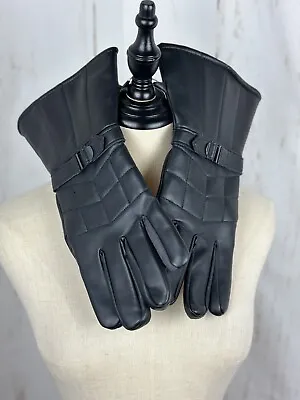 Faux Leather Super Thick W/Fur Lined Winter Warm Gloves Men Woman • $18.48