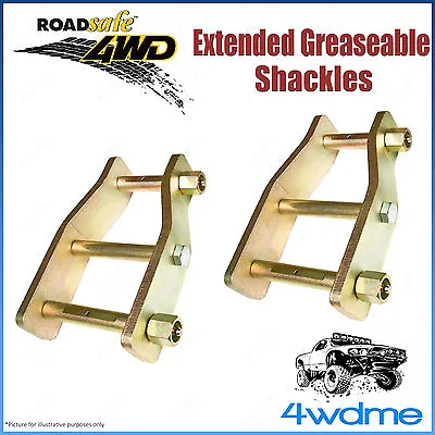 Pair Rear 2  50mm Holden Rodeo RA 2003 - 2009 4WD Roadsafe Extended Shackles • $198