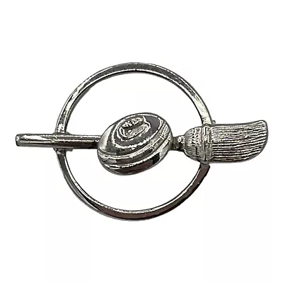 Vintage Bond Boyd Sterling Brooch Broom Curling Stone? • $22.06