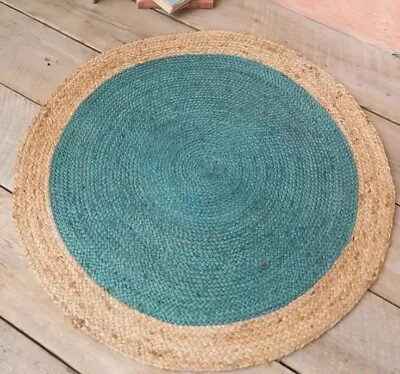 Namaste Fair Trade Round Rug Jute 100% Natural Hand Crafted Home Decor  5ft • £30