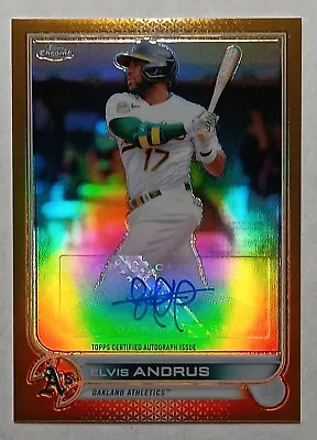 2022 Topps Chrome ELVIS ANDRUS /50 Auto Gold Refractor A’s AC-EA • $19.99