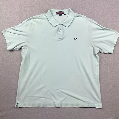 Vineyard Vines Polo Shirt Mens 2XL XXL Blue Short Sleeve Embroidered Logo Golf • $11.95