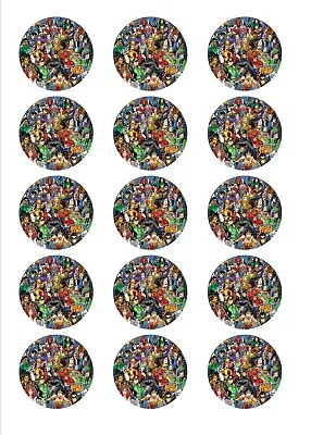 15 Justice League Superhero Edible Icing Sheet Cupcake Toppers Cake PRE-CUT • $17