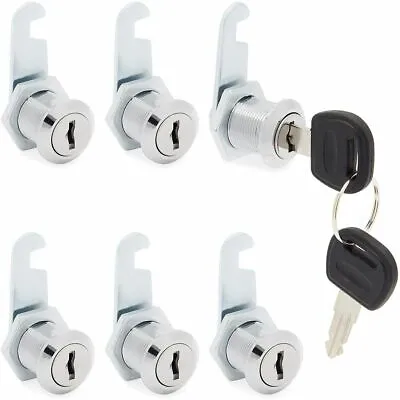 US 6Pack Cabinet Cam Lock Set 3/4  Cylinder Replacement Lock For Mailbox Drawers • $12.21
