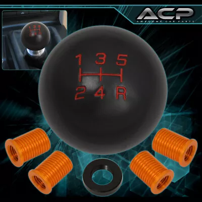 12X1.25mm 5 Speed Manual Ball Shift Shifter Knob M8 M10 M12 Kit Interior Black • $13.99